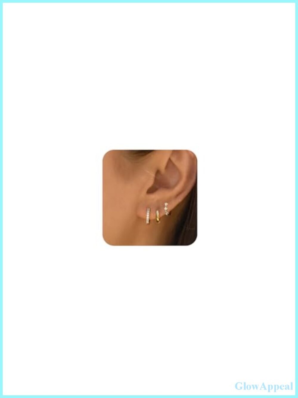Gold Plated Huggie Hoop Earring Set Dainty Dangle Stud Earrings for Women